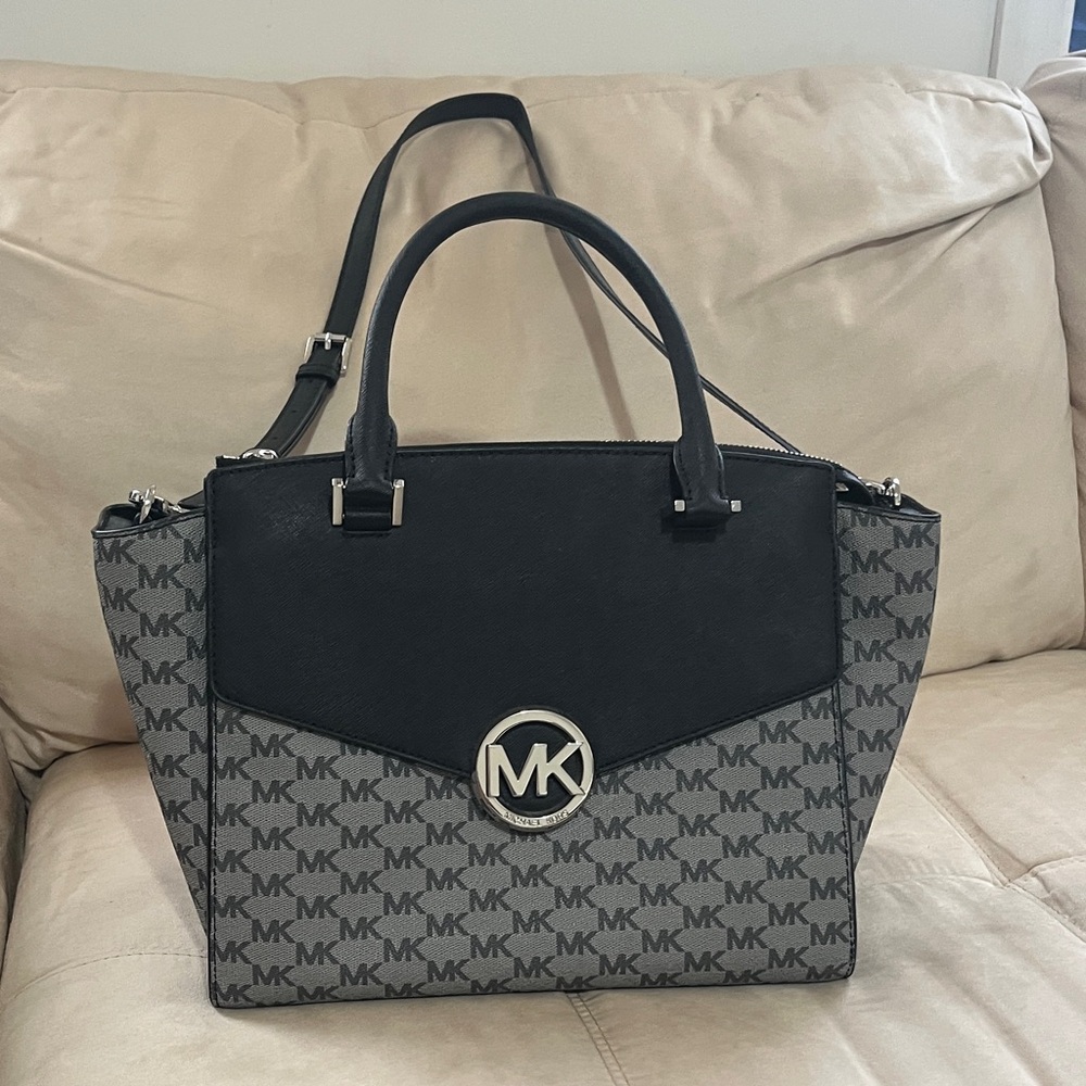 Michael Kors Black and Gray Satchel